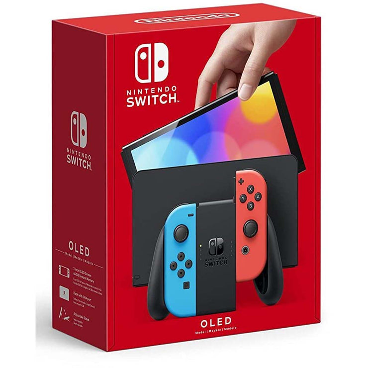 Nintendo Switch – OLED Model w/ Neon Red & Neon Blue Joy-Con