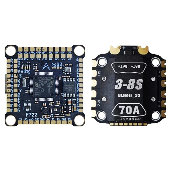 (PRE-ORDER) F7 Stack 70A 3-8S with F722 Flight Controller and 70A BLHeli32 Metal ESC - 30x30mm