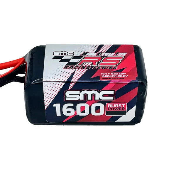 PRE-ORDER SMC HCL RS 22.2V 6S 1600mAh FPV Racing Lipo Battery Pack - XT60