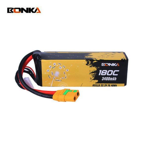 PRE-ORDER BONKA 6S 3400mAh 180C/360C 22.2V Dandelion (HEIM) Series FPV Lipo Battery for 6 / 7 inch Drones - Antispark XT90