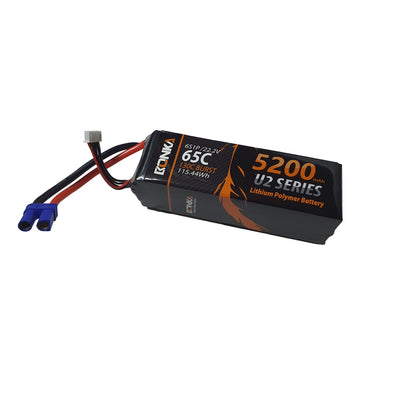 BONKA 5200mAh 6S 22.2V 65C/130C Light-Weight Lipo Battery for 7 to 10 inch Drones - EC5