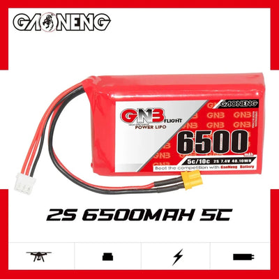 Gaoneng GNB 2S 7.4V 6500mah 5C Lipo Battery XT30 for Boxer, TX15, TX16S Radios