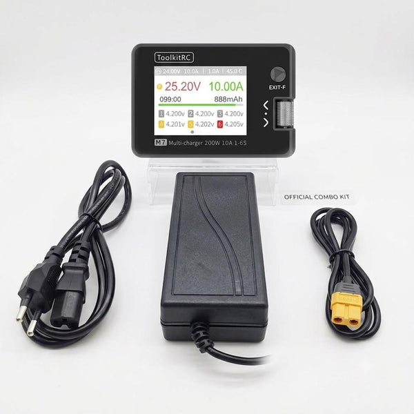 PRE-ORDER ToolkitRC M7 200W 10A 2-6S DC Multifunctional Balance Charger + 120W Power Supply - XT60