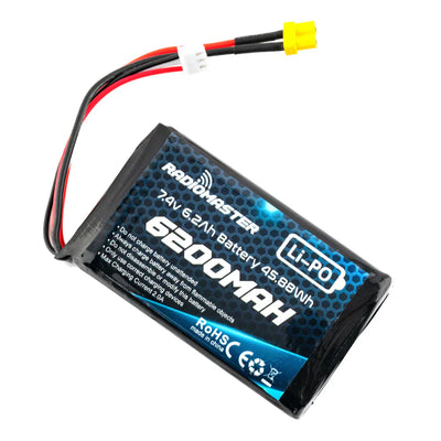 RadioMaster 2S 7.4V 6200mah Lipo Transmitter Battery XT30 for Boxer, TX15, TX16S Radios