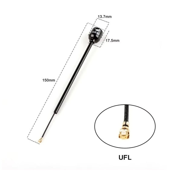 PRE-ORDER HGLRC Long Range 5.8G 2.5dBi UFL/IPEX 150mm Antenna LHCP Compatible with DJI Vista/O4/O4 Pro