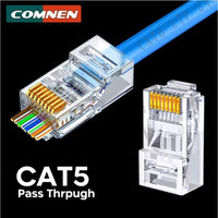 COMNEN Pass Through RJ45 Modular Plug Connector Cat5e/Cat6