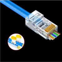 COMNEN Pass Through RJ45 Modular Plug Connector Cat5e/Cat6