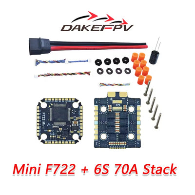 PRE-ORDER DAKEFPV F7 Mini Stack 70A with F722 Flight Controller and 70A ESC 3-6S - 20x20mm