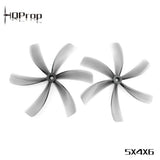 HQProp 5X4X6 Light Grey 6-Blade 5-inch Poly Carbonate Propeller (2CW-2CCW)